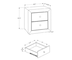 Monarch Linen Upholstered Nightstand -Home Furnishing Store 810598500 A7