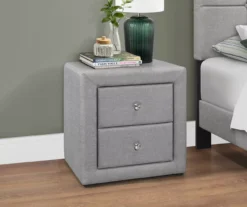 Monarch Linen Upholstered Nightstand -Home Furnishing Store 810598500 B0