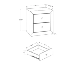 Monarch Linen Upholstered Nightstand -Home Furnishing Store 810598501 A7