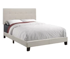Monarch Linen Tufted Low Profile Bed