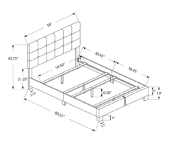 Monarch Linen Tufted Low Profile Bed -Home Furnishing Store 810598502 A7