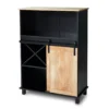 Black & Light Brown Sliding Door Wine Cabinet