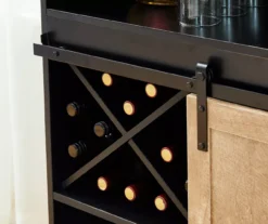 Black & Light Brown Sliding Door Wine Cabinet -Home Furnishing Store 810598580 A0 4
