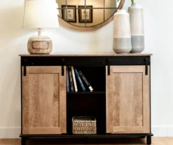 Modern Industrial Black & Brown Sliding Door Sideboard -Home Furnishing Store 810598711 A0 2