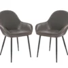 Glitzhome Mid-Century Modern Faux Leather Dining Chairs, 2-Pack