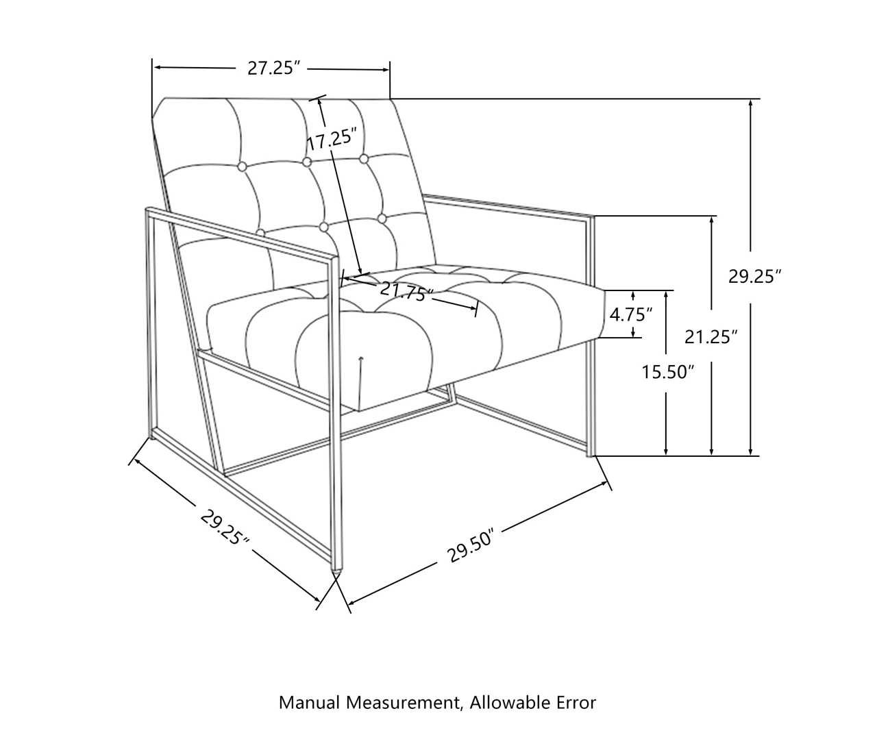 Glitzhome Modern Industrial Faux Leather Accent Chairs, 2-Pack 16 Glitzhome Modern Industrial Faux Leather Accent Chairs, 2-Pack - Image 16