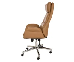 Light Brown Mid-Century Modern Faux Leather Executive Office Chair -Home Furnishing Store 810598939 A0 5