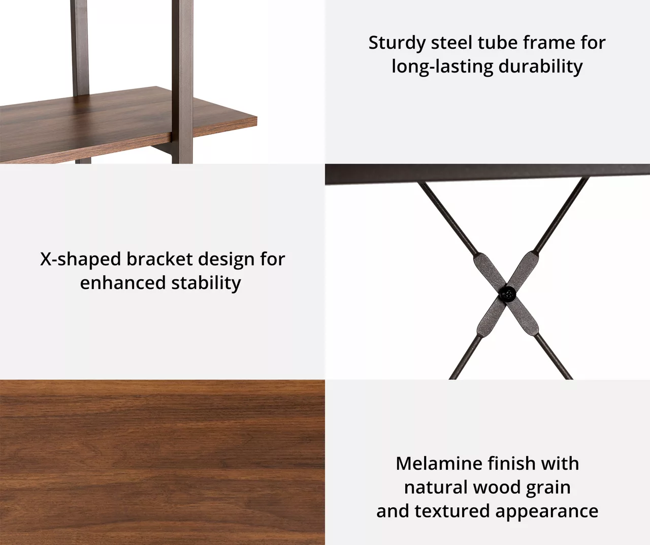 Walnut Modern Open 4-Shelf Bookcase 6 Walnut Modern Open 4-Shelf Bookcase - Image 6