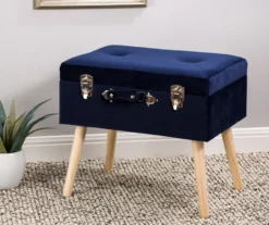 Glitzhome Velvet Suitcase Storage Stool -Home Furnishing Store 810598944 A0 2