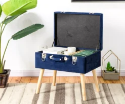 Glitzhome Velvet Suitcase Storage Stool -Home Furnishing Store 810598944 A0 3