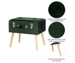 Glitzhome Velvet Suitcase Storage Stool -Home Furnishing Store 810598947 A0 6