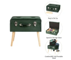 Glitzhome Velvet Suitcase Storage Stool -Home Furnishing Store 810598947 A0 7