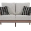 Emmeline Wood Look Cushioned Patio Loveseat