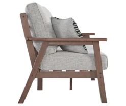 Emmeline Wood Look Cushioned Patio Loveseat -Home Furnishing Store 810599349 4