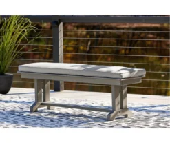 Visola Wood Look Cushioned Patio Bench -Home Furnishing Store 810599439 2
