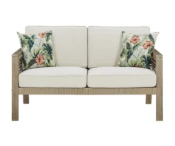 Barn Cove Wood Cushioned Patio Loveseat
