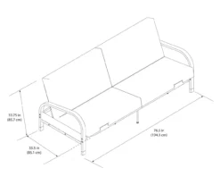 DHP Elbern Black Metal Futon With Cover -Home Furnishing Store 810599700 810600181 810600182 A8 1