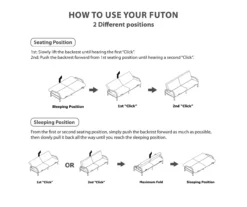 DHP Elbern Black Metal Futon With Cover -Home Furnishing Store 810599700 810600181 810600182 M0