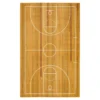 Brown & White Basketball Court Area Rug, (5' X 8')