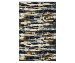 Redondo Blue & Brown Abstract Area Rug, (5' X 8')