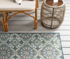 Waterside Blue & White Geometric Outdoor Area Rug, (2.5' X 6') -Home Furnishing Store 810600326 A0 4 1