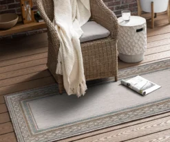 Panama Light Gray & Turquoise Geo-Bordered Outdoor Area Rug, (2.5' X 6') 13 Panama Light Gray & Turquoise Geo-Bordered Outdoor Area Rug, (2.5' X 6') -Home Furnishing Store 810600370 A0 3