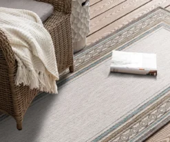 Panama Light Gray & Turquoise Geo-Bordered Outdoor Area Rug, (2.5' X 6') 15 Panama Light Gray & Turquoise Geo-Bordered Outdoor Area Rug, (2.5' X 6') -Home Furnishing Store 810600370 A0 4