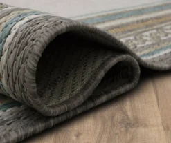 Panama Light Gray & Turquoise Geo-Bordered Outdoor Area Rug, (2.5' X 6') 17 Panama Light Gray & Turquoise Geo-Bordered Outdoor Area Rug, (2.5' X 6') -Home Furnishing Store 810600370 A8 5