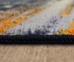 Kaven Orange & Navy Multi-Color Crosshatch Area Rug, (2' X 10') -Home Furnishing Store 810600408 A8 4