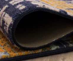 Kaven Orange & Navy Multi-Color Crosshatch Area Rug, (2' X 10') -Home Furnishing Store 810600408 A8 5