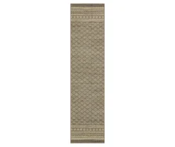 Harley Hill Gray & Beige Geometric Area Rug, (2' X 8')