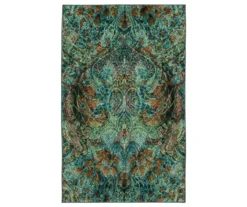 Lova Blue & Brown Floral Paisley Area Rug, (8' X 10')