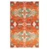 Eidenau Orange & Mint Geometric Area Rug, (5' X 8')