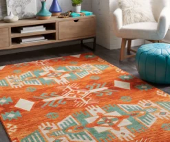Eidenau Orange & Mint Geometric Area Rug, (5' X 8') -Home Furnishing Store 810600603 A0 3