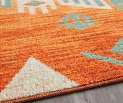 Eidenau Orange & Mint Geometric Area Rug, (5' X 8') -Home Furnishing Store 810600603 A8 4