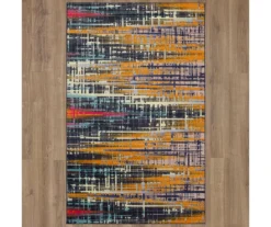 Kaven Orange & Navy Crosshatch Area Rug, (2' X 3') -Home Furnishing Store 810600749 A0 2