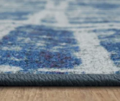 Navy & White Double Squares Area Rug, (7.5' X 10') -Home Furnishing Store 810600779 A8 4