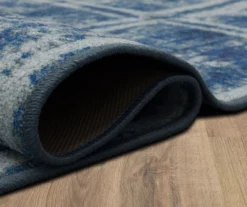 Navy & White Double Squares Area Rug, (7.5' X 10') -Home Furnishing Store 810600779 A8 5