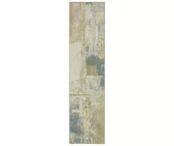 Fusion Tan & Beige Abstract Area Rug, (2.5' X 10')