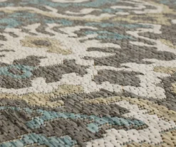 Coastal Desire Light Gray & Turquoise Ornamental Outdoor Area Rug, (2.5' X 6') 13 Coastal Desire Light Gray & Turquoise Ornamental Outdoor Area Rug, (2.5' X 6') -Home Furnishing Store 810600830 A8 3