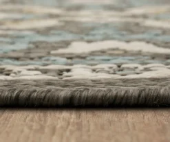 Coastal Desire Light Gray & Turquoise Ornamental Outdoor Area Rug, (2.5' X 6') 15 Coastal Desire Light Gray & Turquoise Ornamental Outdoor Area Rug, (2.5' X 6') -Home Furnishing Store 810600830 A8 4