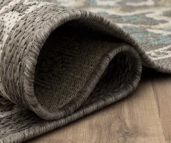 Coastal Desire Light Gray & Turquoise Ornamental Outdoor Area Rug, (2.5' X 6') 17 Coastal Desire Light Gray & Turquoise Ornamental Outdoor Area Rug, (2.5' X 6') -Home Furnishing Store 810600830 A8 5