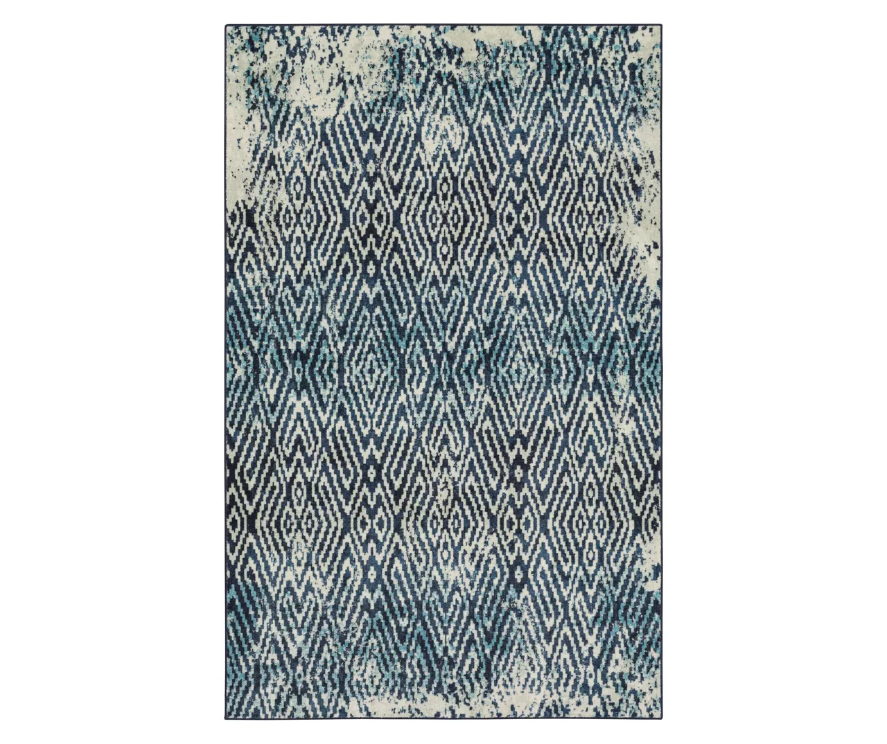 Maisie Navy & White Geometric Area Rug, (4' X 6') 1 Maisie Navy & White Geometric Area Rug, (4' X 6')