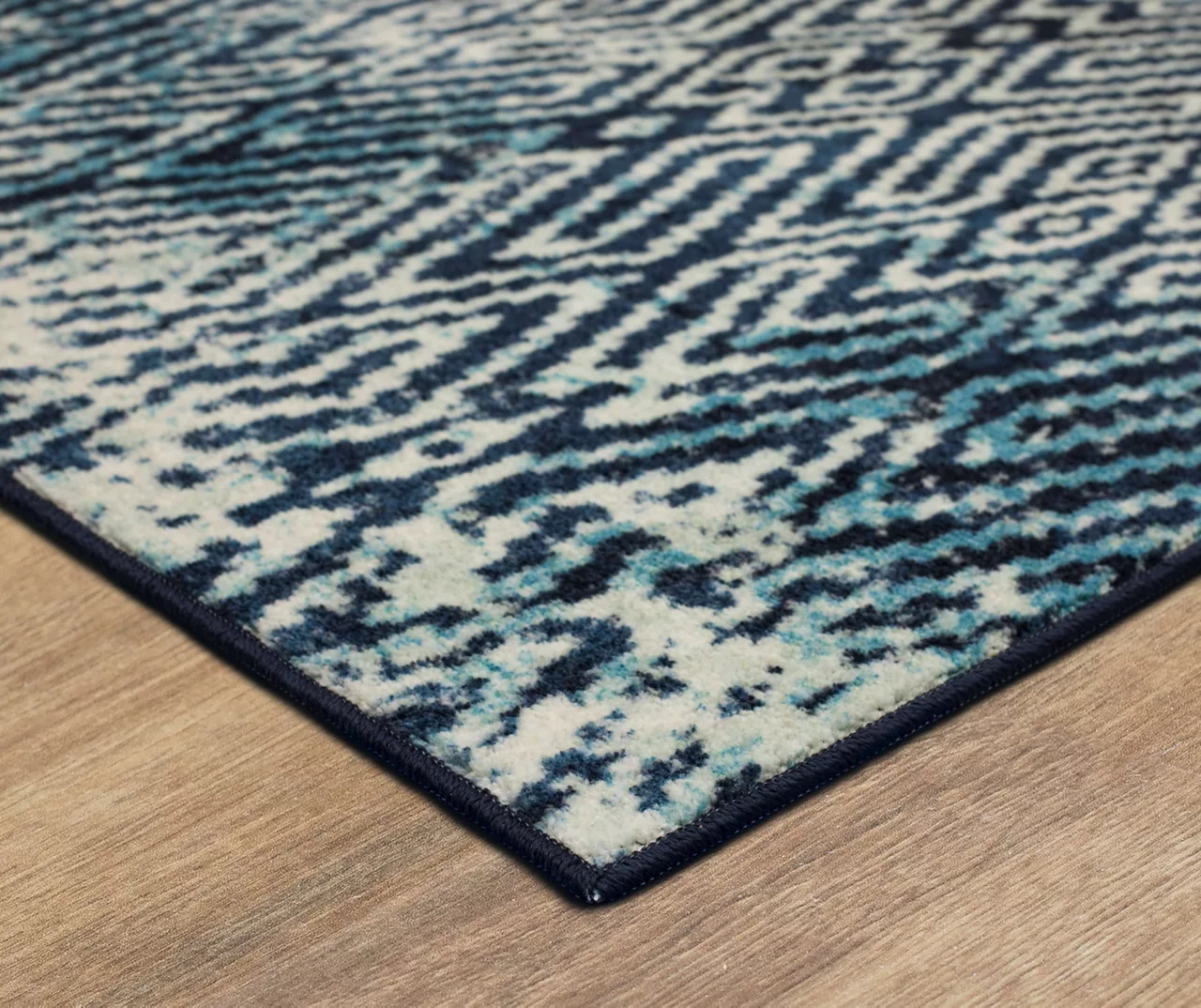 Maisie Navy & White Geometric Area Rug, (4' X 6') 2 Maisie Navy & White Geometric Area Rug, (4' X 6') - Image 2