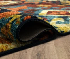 Blue & Brown Geometric Diamond Area Rug, (8' X 10') -Home Furnishing Store 810600940 A8 5