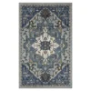 Tethys Blue & Gray Ornamental Area Rug, (5' X 8')