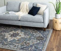Tethys Blue & Gray Ornamental Area Rug, (5' X 8') -Home Furnishing Store 810601021 A0 4