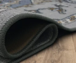 Tethys Blue & Gray Ornamental Area Rug, (5' X 8') -Home Furnishing Store 810601021 A8 5