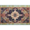 Tethys Green & Blue Ornamental Accent Rug, (20" X 34")