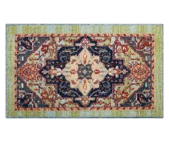 Tethys Green & Blue Ornamental Accent Rug, (20" X 34")